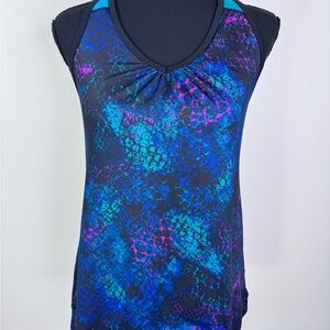 C9 Champion Athletic Tank Top Womens Large Blue Purple Racerback Built In Bra